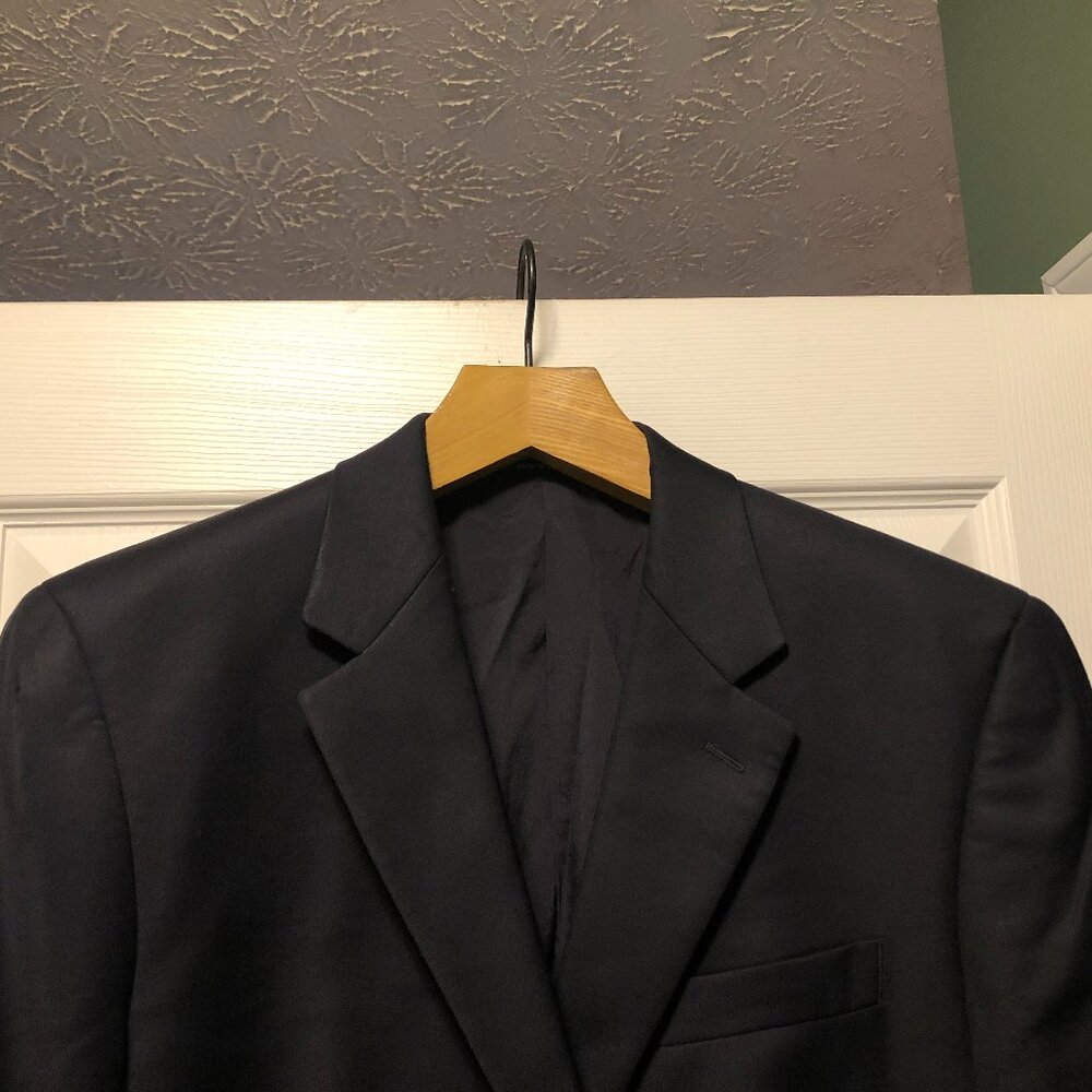 Ralph Lauren men's navy 100%wool sport coat jacket blazer  size: 42S